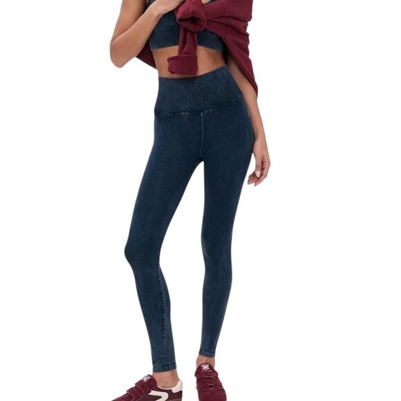 FP Movement by Free People Pants - Free People Womens Good Karma 7/8 Length Leggings In Blue Acid Wash, Xs/s